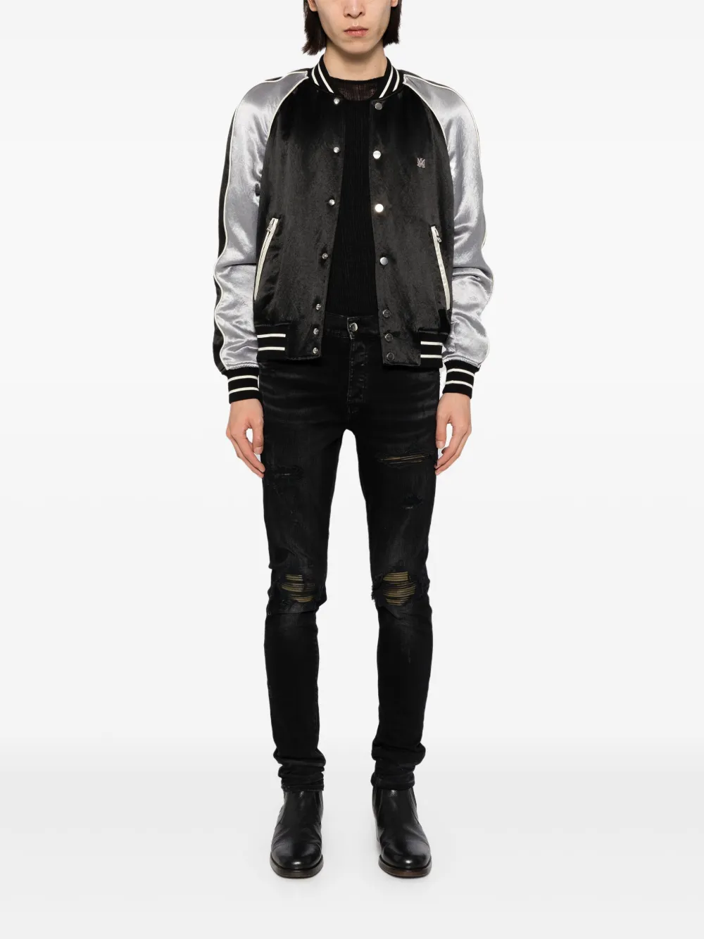 AMIRI Skinny jeans met gerafeld effect Zwart