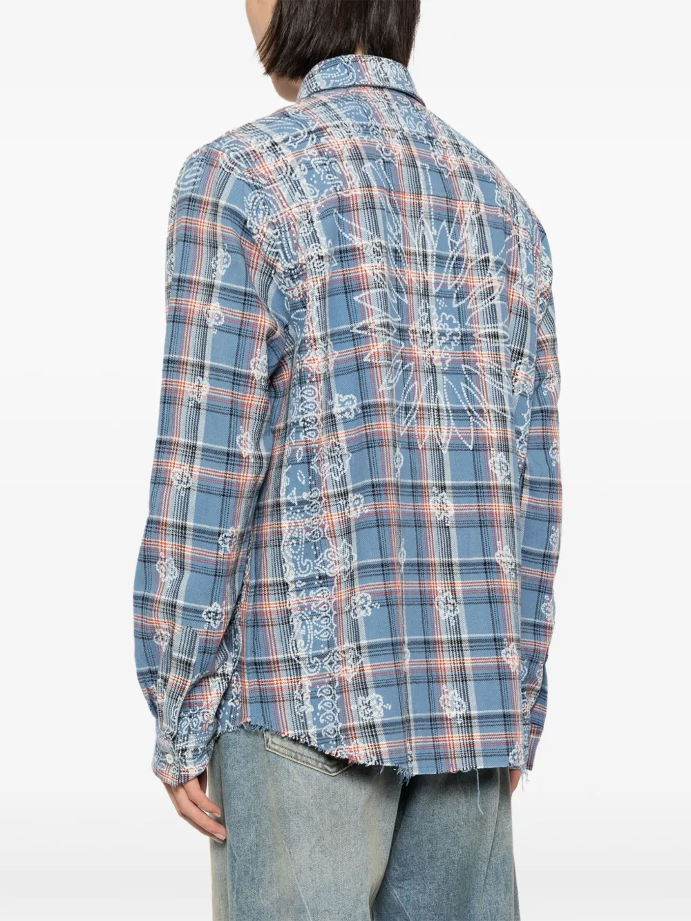AMIRI Geruit katoenen overhemd Blauw