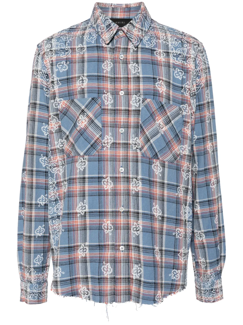 AMIRI Geruit katoenen overhemd Blauw