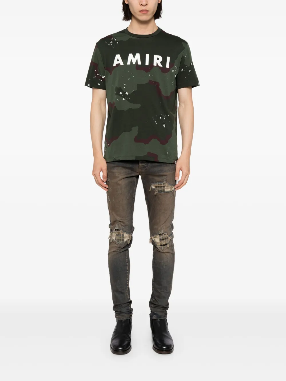 AMIRI T-shirt met logoprint Groen