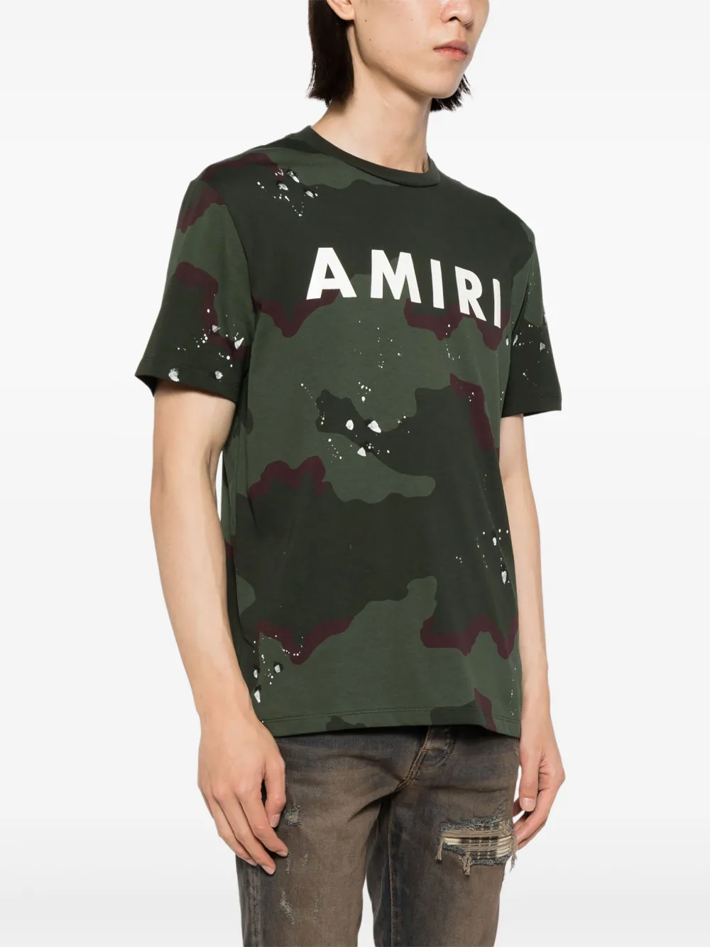 AMIRI T-shirt met logoprint Groen