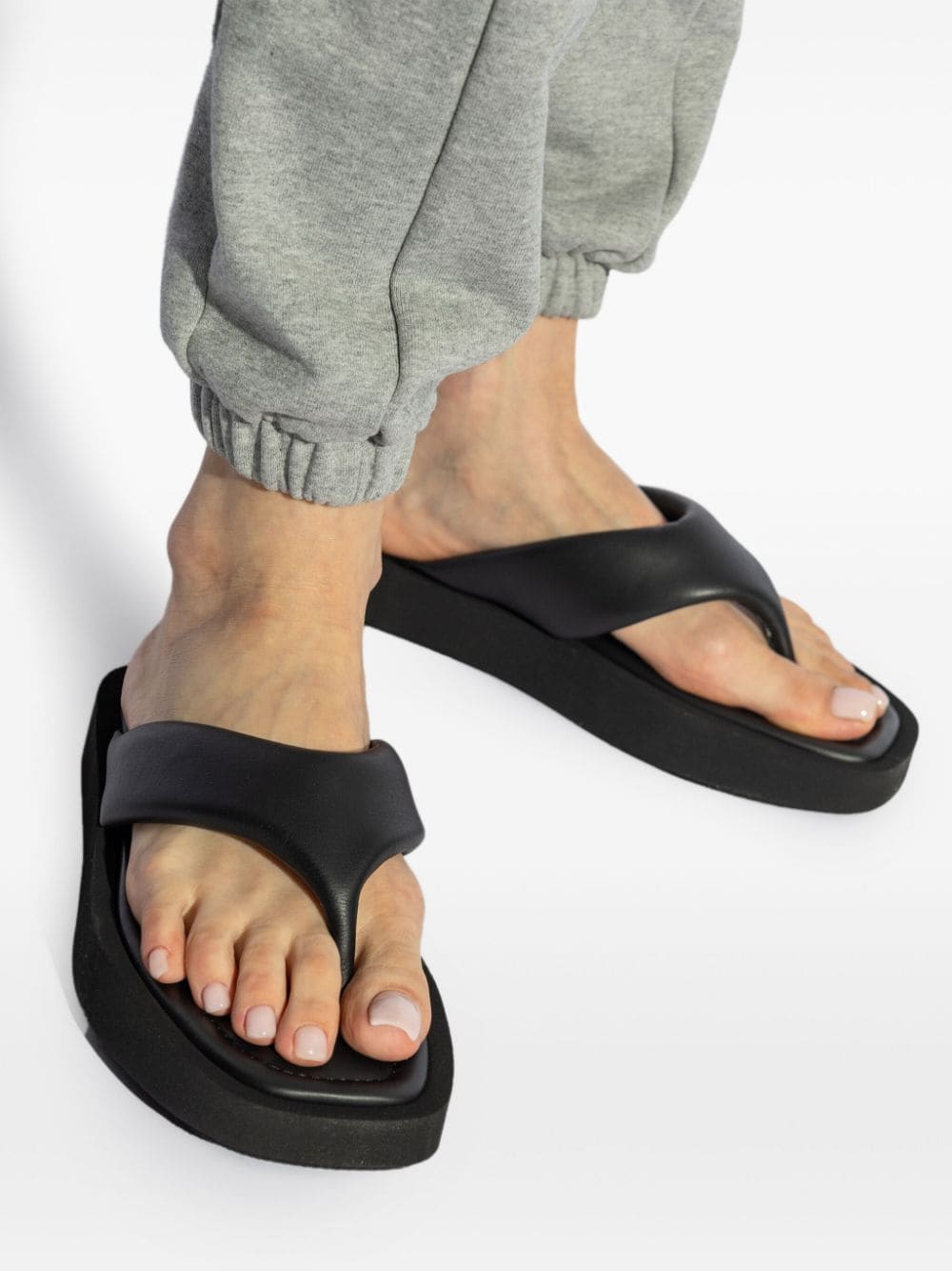 Shop Samsoe & Samsoe Slip-on Leather Sandals In Black