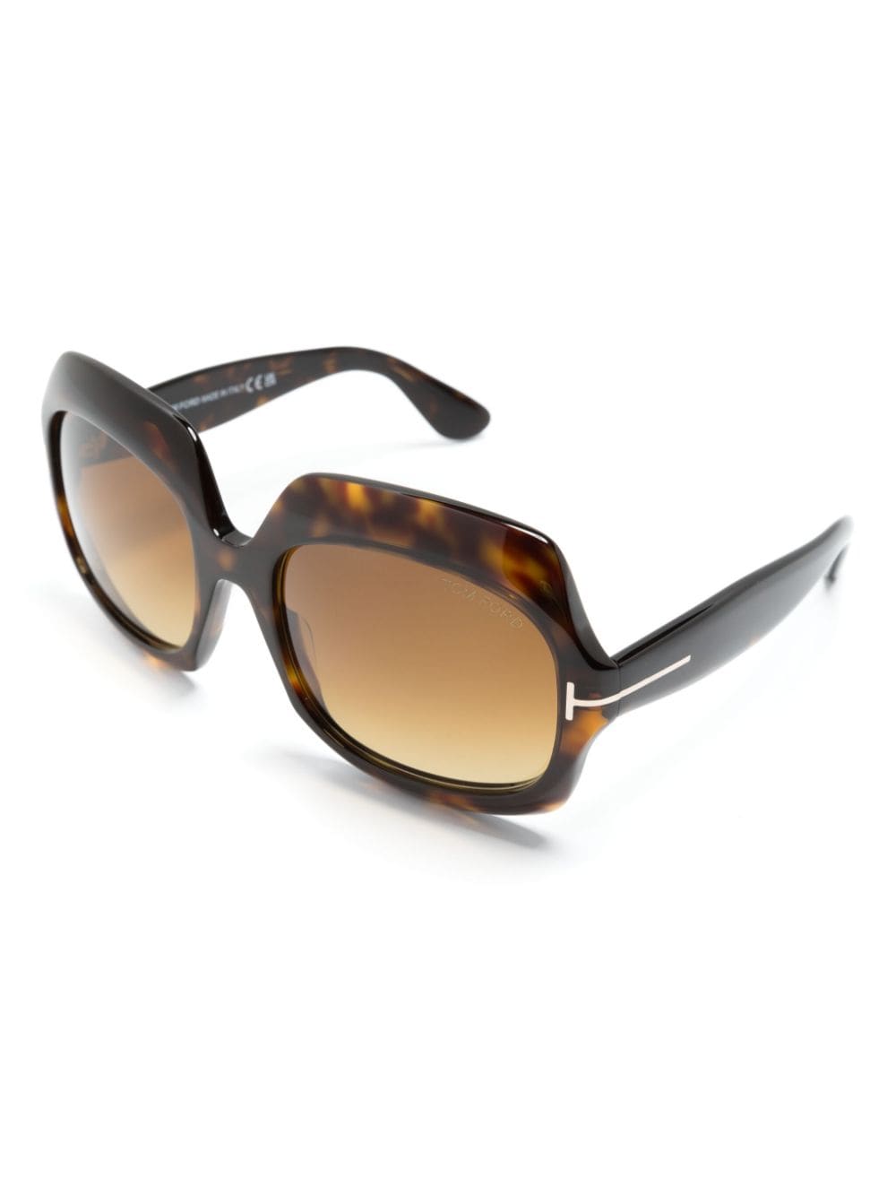 TOM FORD Eyewear TF1155 zonnebril met rechthoekig montuur Bruin