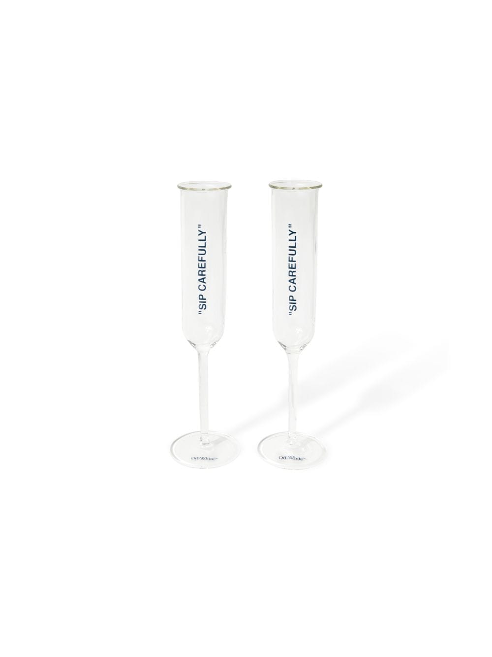 Off-white Flute Glass Quote Set In White