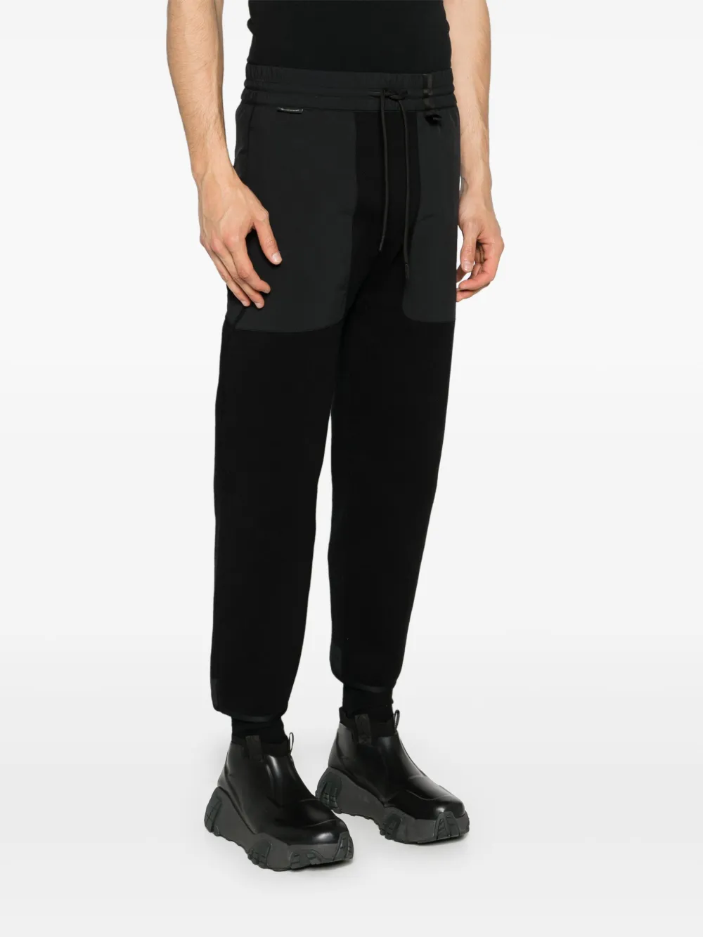 Shop Moncler Tricot Cotton Track Pants In Black