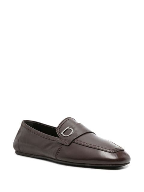 Gancini-plaque leather loafers