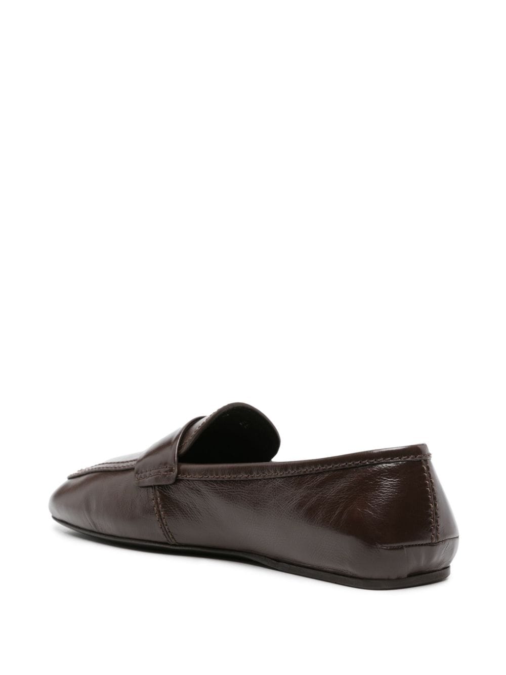 Shop Ferragamo Gancini-plaque Leather Loafers In Brown