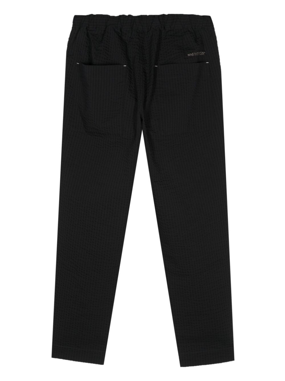 Shop And Wander Seersucker Tapered-leg Trousers In Blue