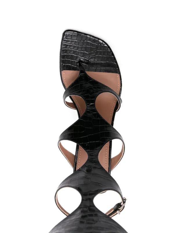 Paris Texas 100mm Uma knee-high Sandals | Black | FARFETCH