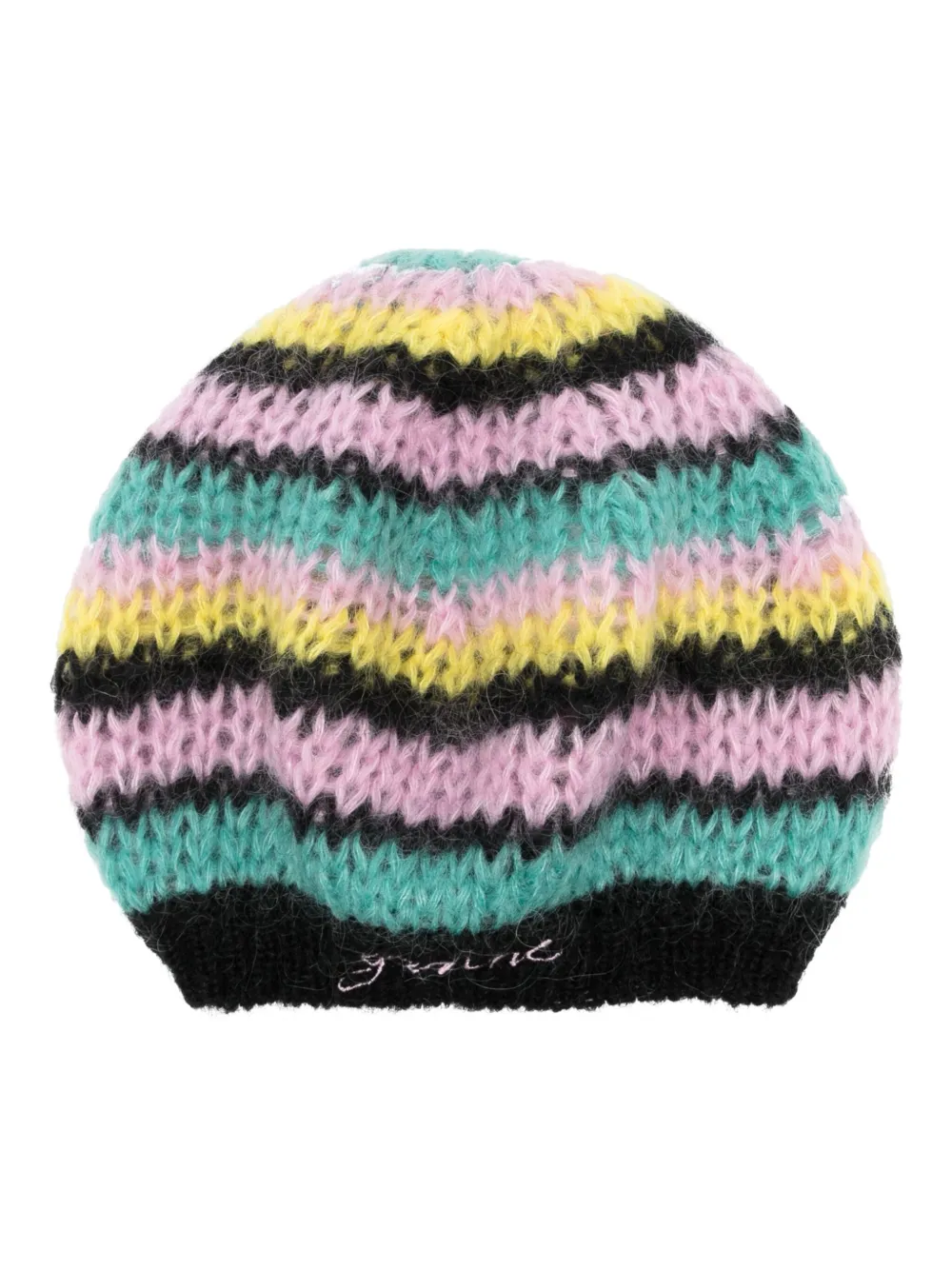 GANNI Baret met geborduurd logo Blauw