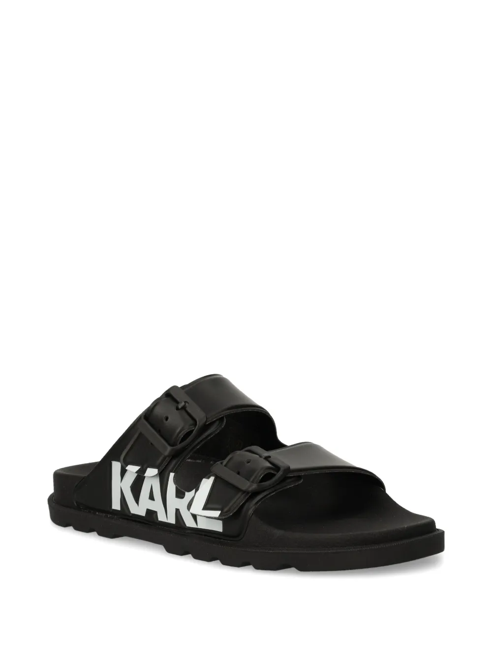 Karl Lagerfeld logo-print slides Black