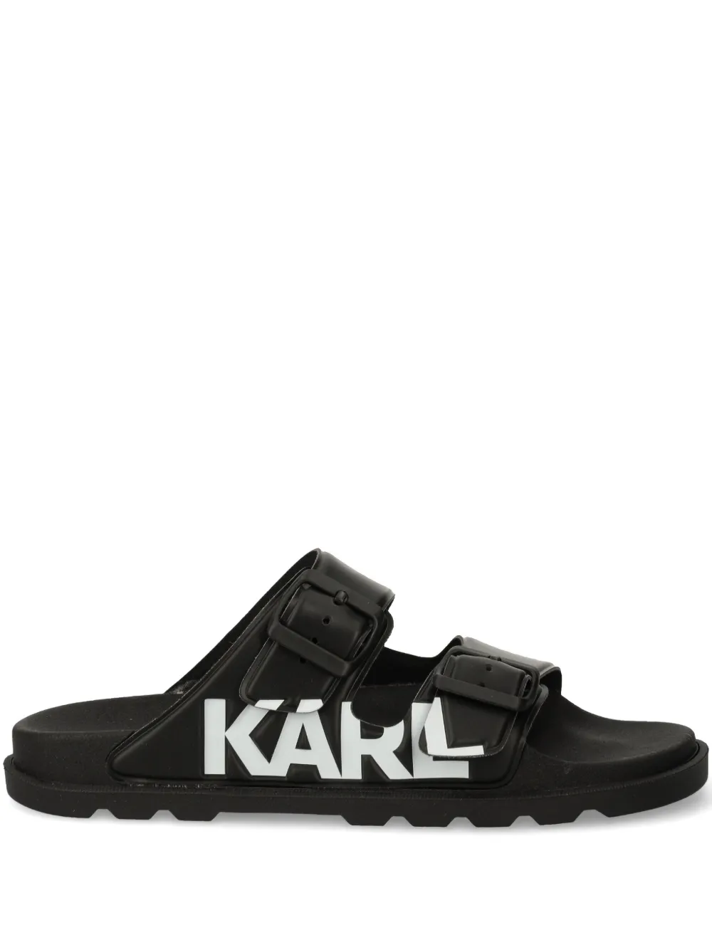 Karl Lagerfeld logo-print slides Black