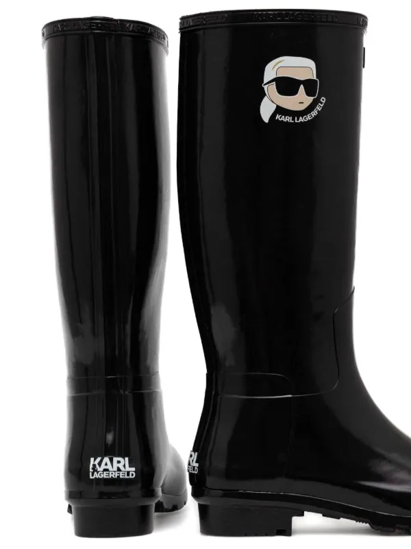 Karl Lagerfeld ロゴ レインブーツ Karl Lagerfeld レインブーツ | ブラック | FARFETCH JP