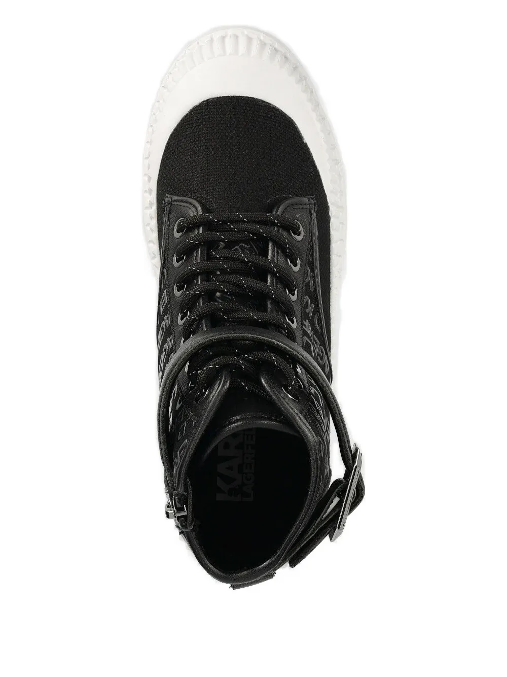 Karl Lagerfeld logo-print combat boots Black
