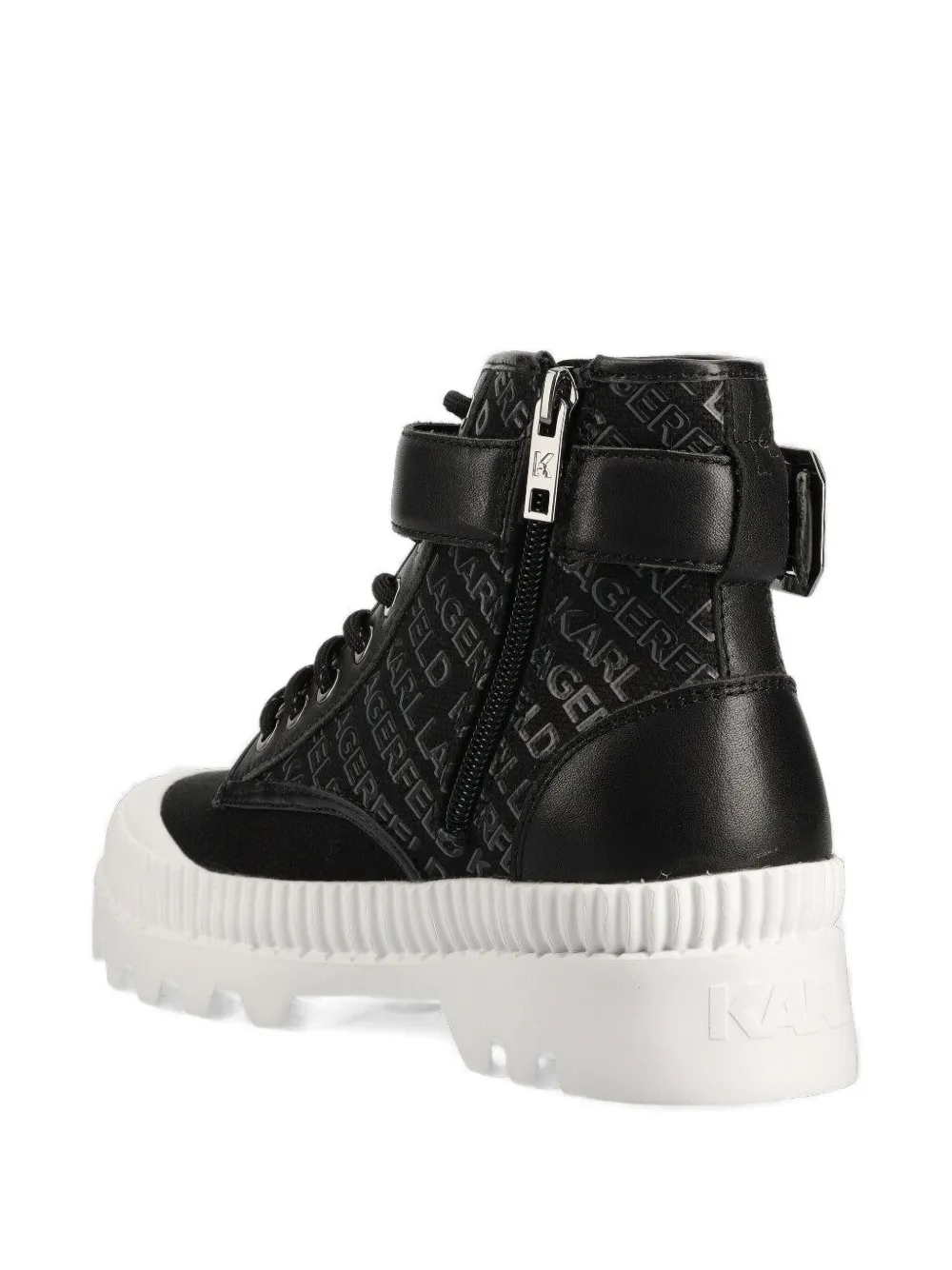 Karl Lagerfeld logo-print combat boots Black