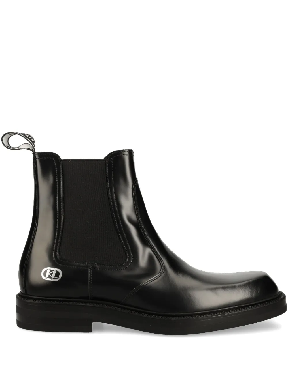 Karl Lagerfeld patent leather boots Black