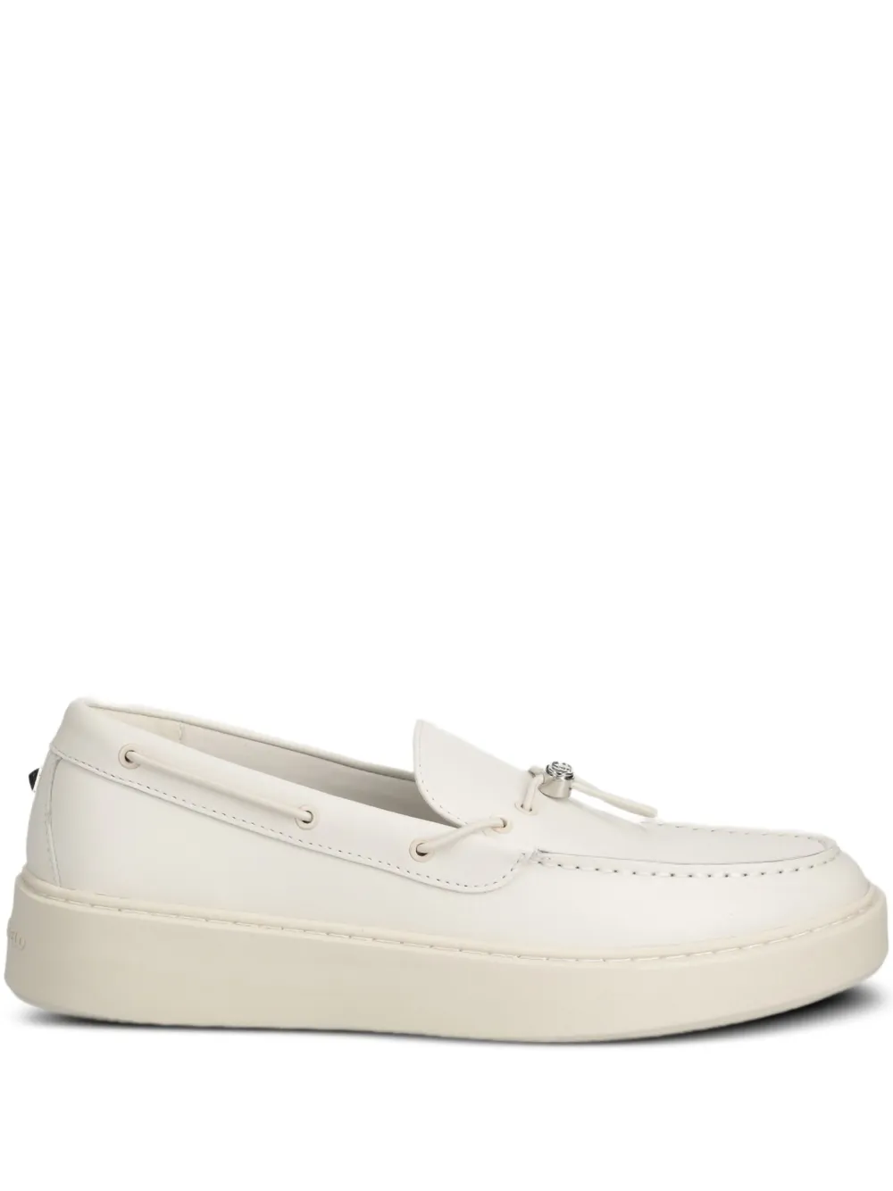 Karl Lagerfeld leather boat shoes White