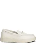 Karl Lagerfeld leather boat shoes - White