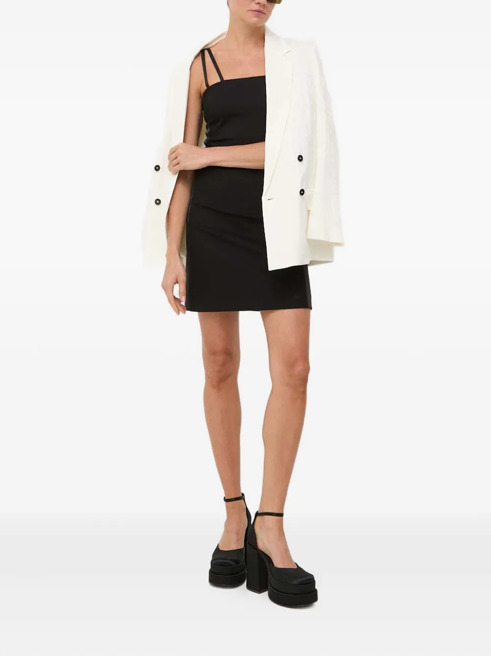 Karl Lagerfeld strap panel dress - Zwart