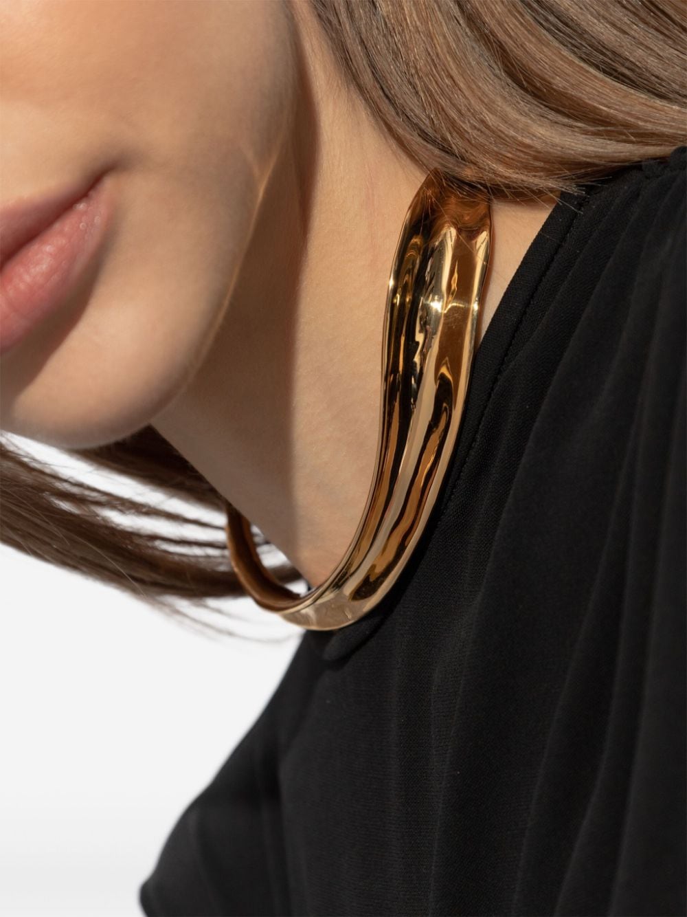 Shop Saint Laurent Torc Choker Necklace In Gold
