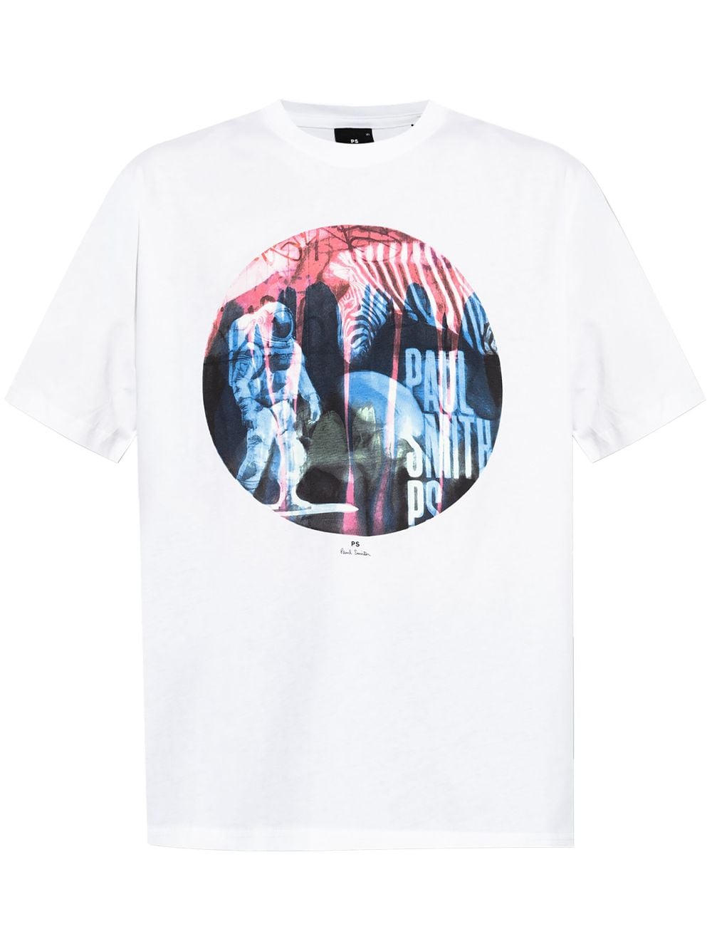 Ps By Paul Smith Astronaut-print Cotton T-shirt In White