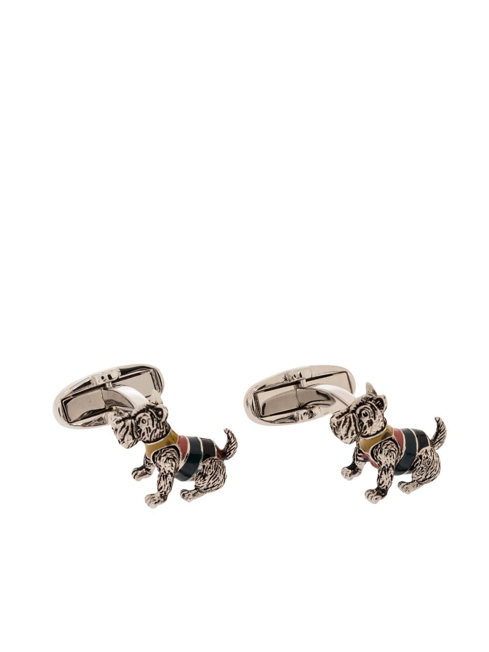 Paul Smith Dog-motif Cufflings In Silver