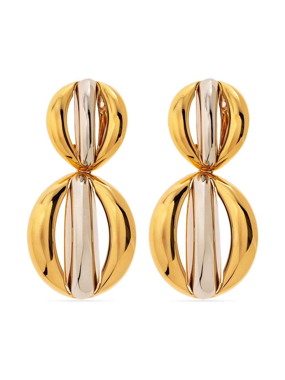 Saint Laurent Mandarin Pendant Clip-on Earrings In Gold