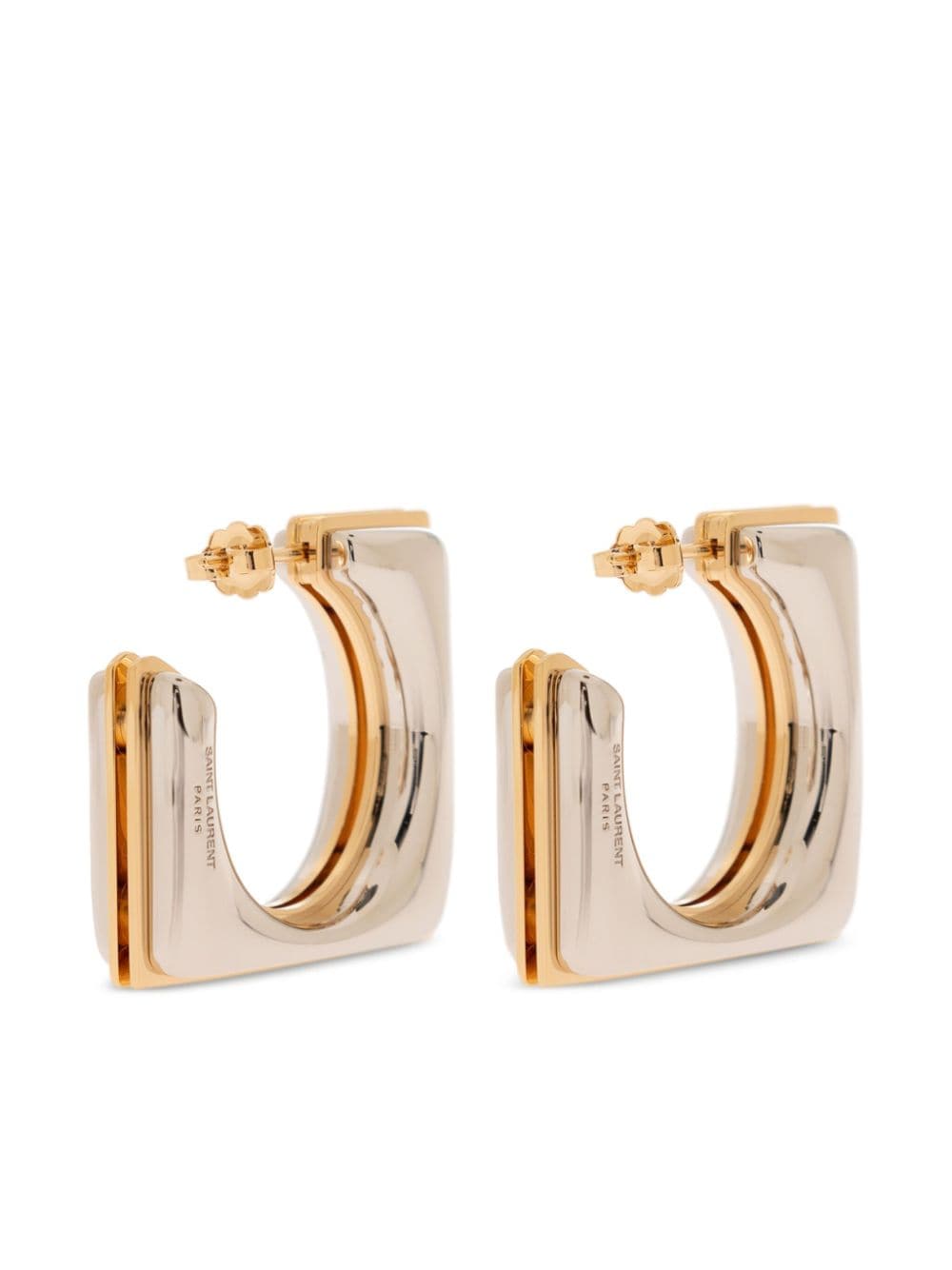 Saint Laurent Split square hoop earrings - Zilver