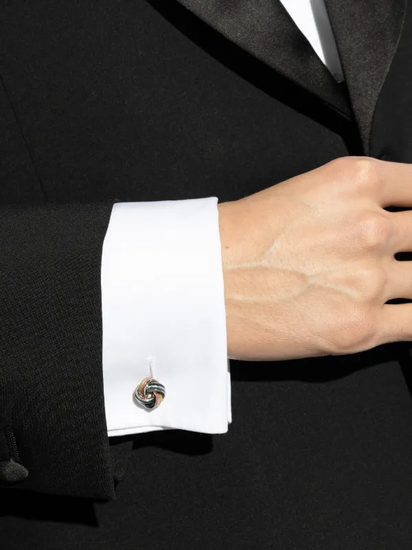 Paul Smith Striped Knot Cufflinks | Silver | FARFETCH