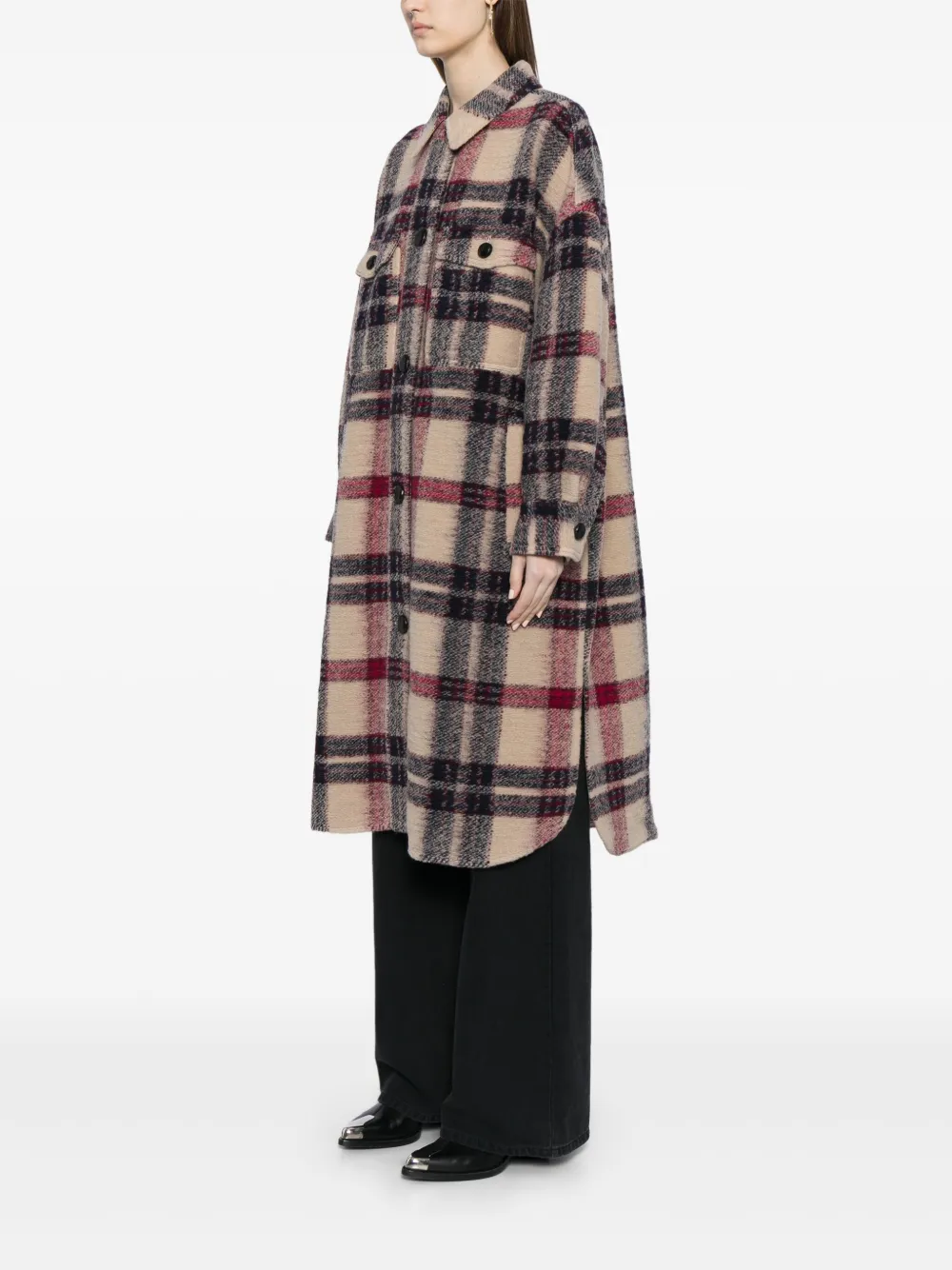 ISABEL MARANT Geruite dekenjas Bruin