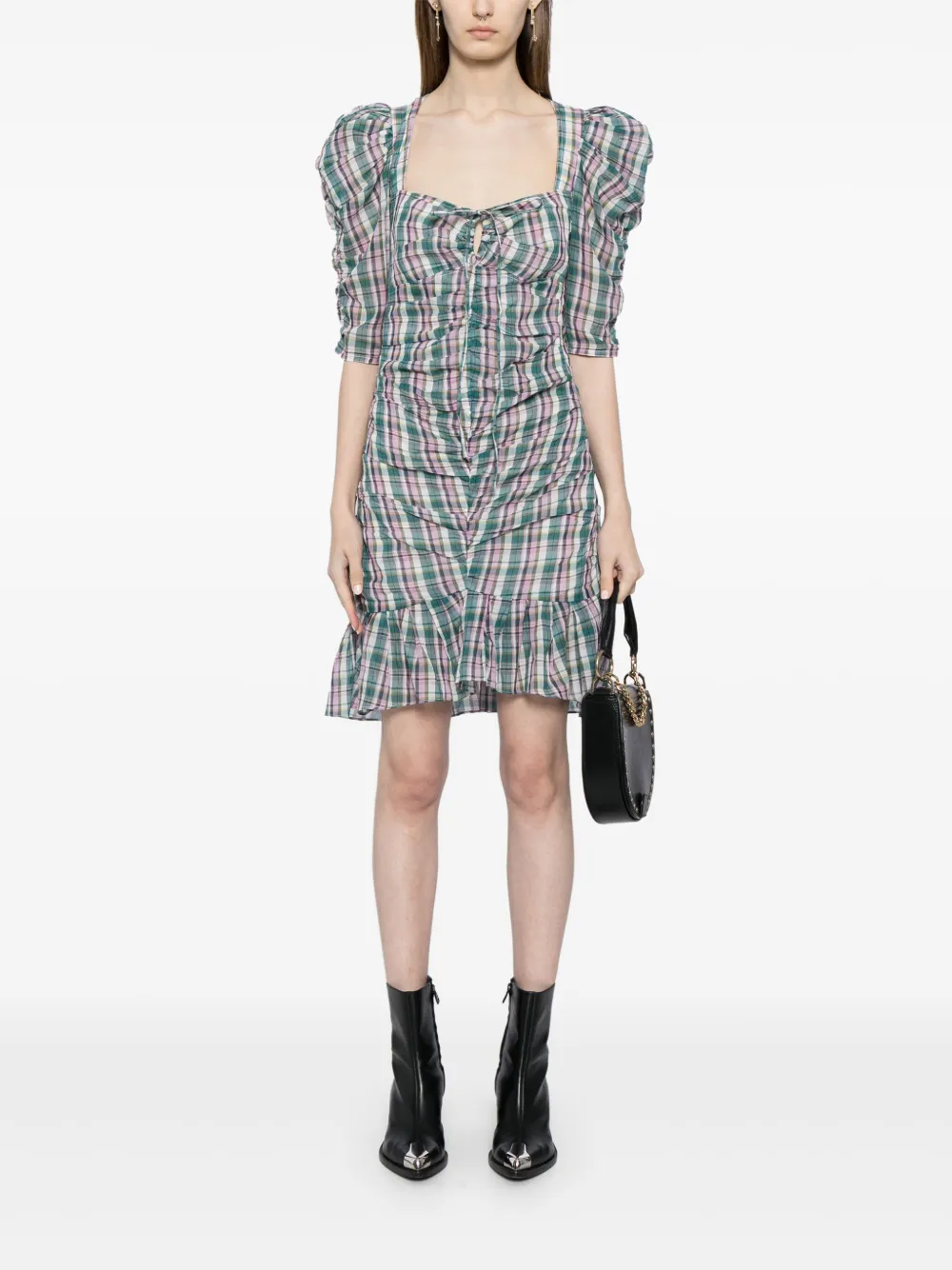 Galdino Check-Print Mini Dress