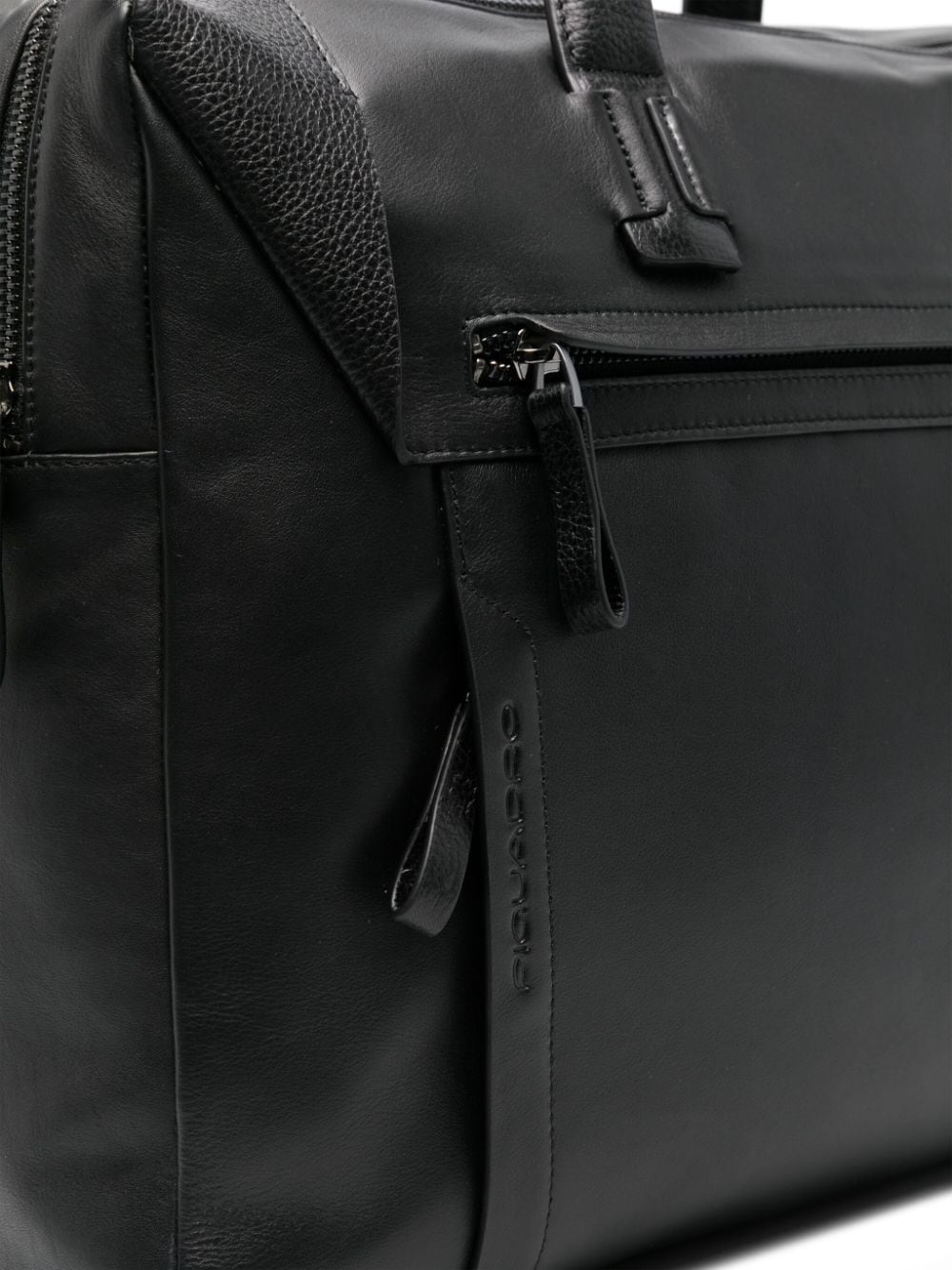 Shop Piquadro Logo-plaque Leather Briefcase In Black