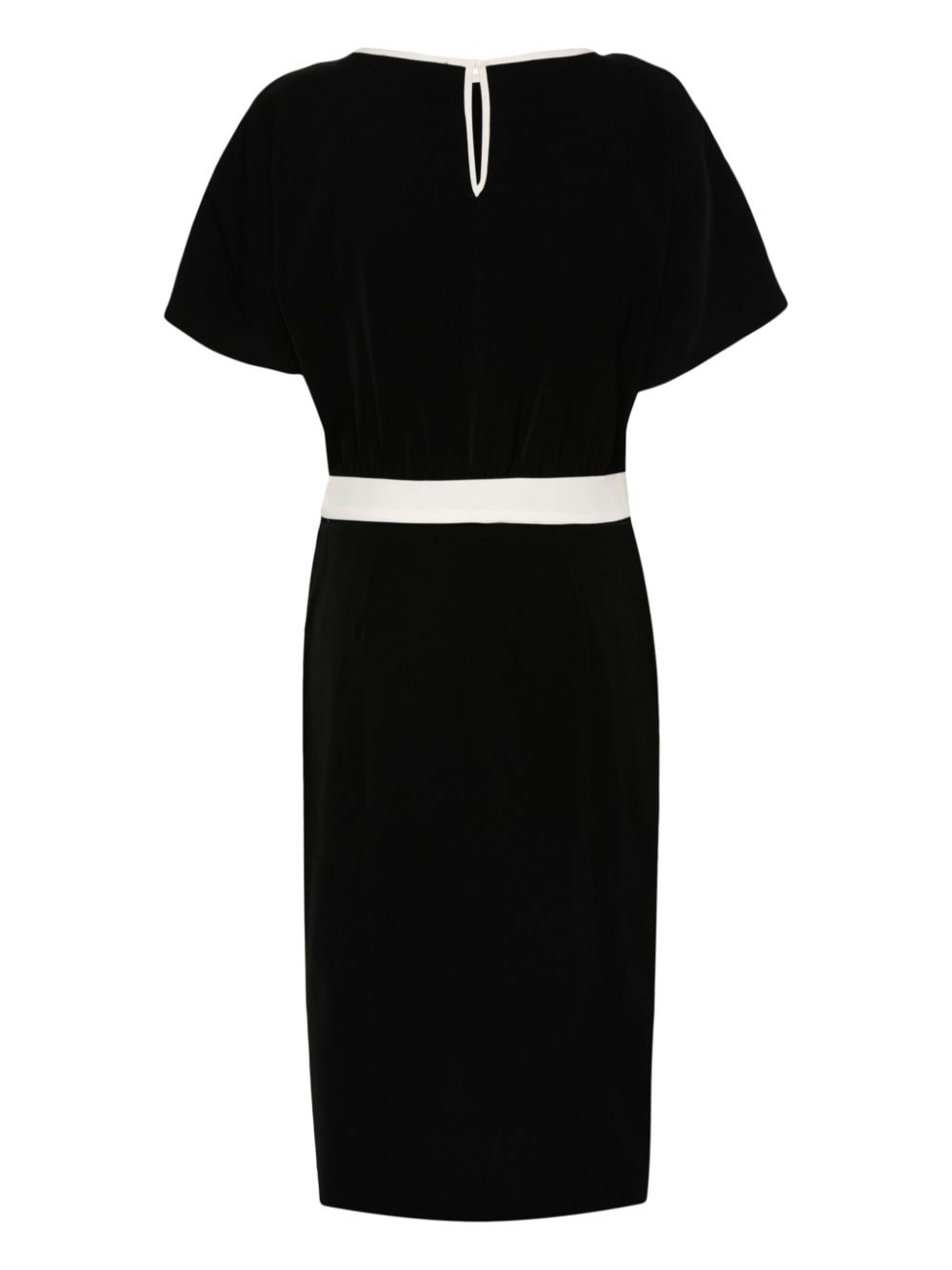 DKNY contrasting-trim midi dress - Zwart