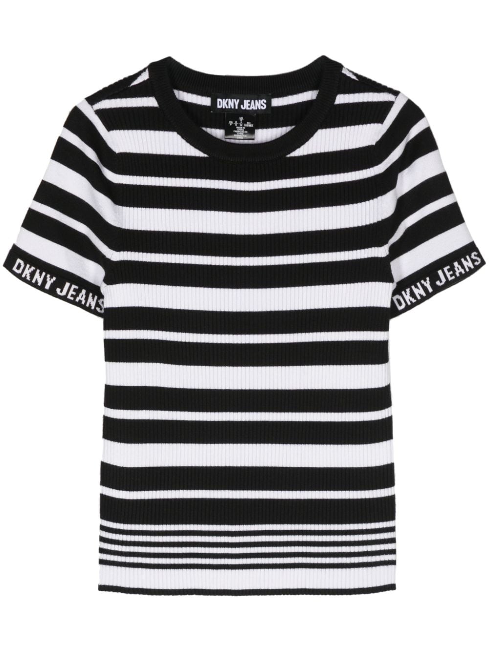 Dkny Striped Ribbed T-shirt In Multi
