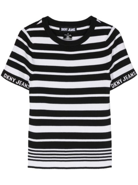 DKNY Geripptes T-Shirt mit Streifen