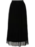 DKNY logo-waistband mesh skirt - Black