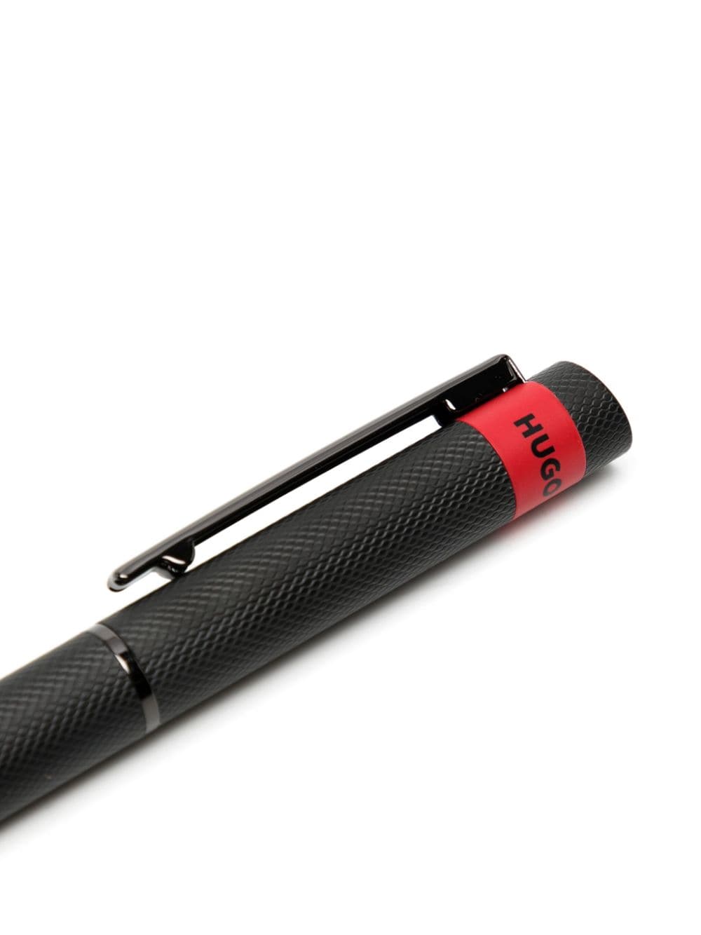 Shop Hugo Boss Loop Diamond Ballpoint Pen In Black