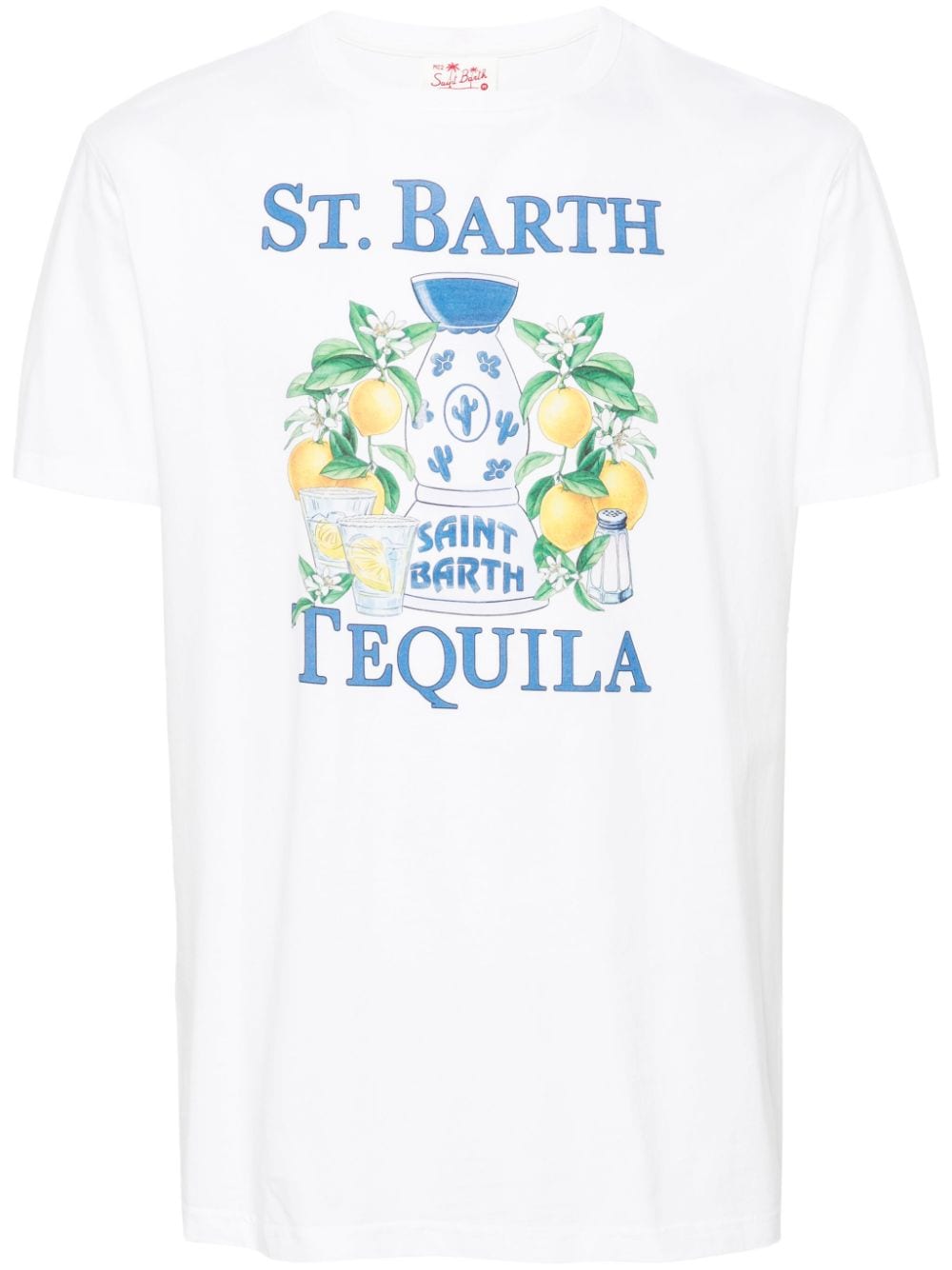 Mc2 Saint Barth Tequila Summer Cotton T-shirt In White