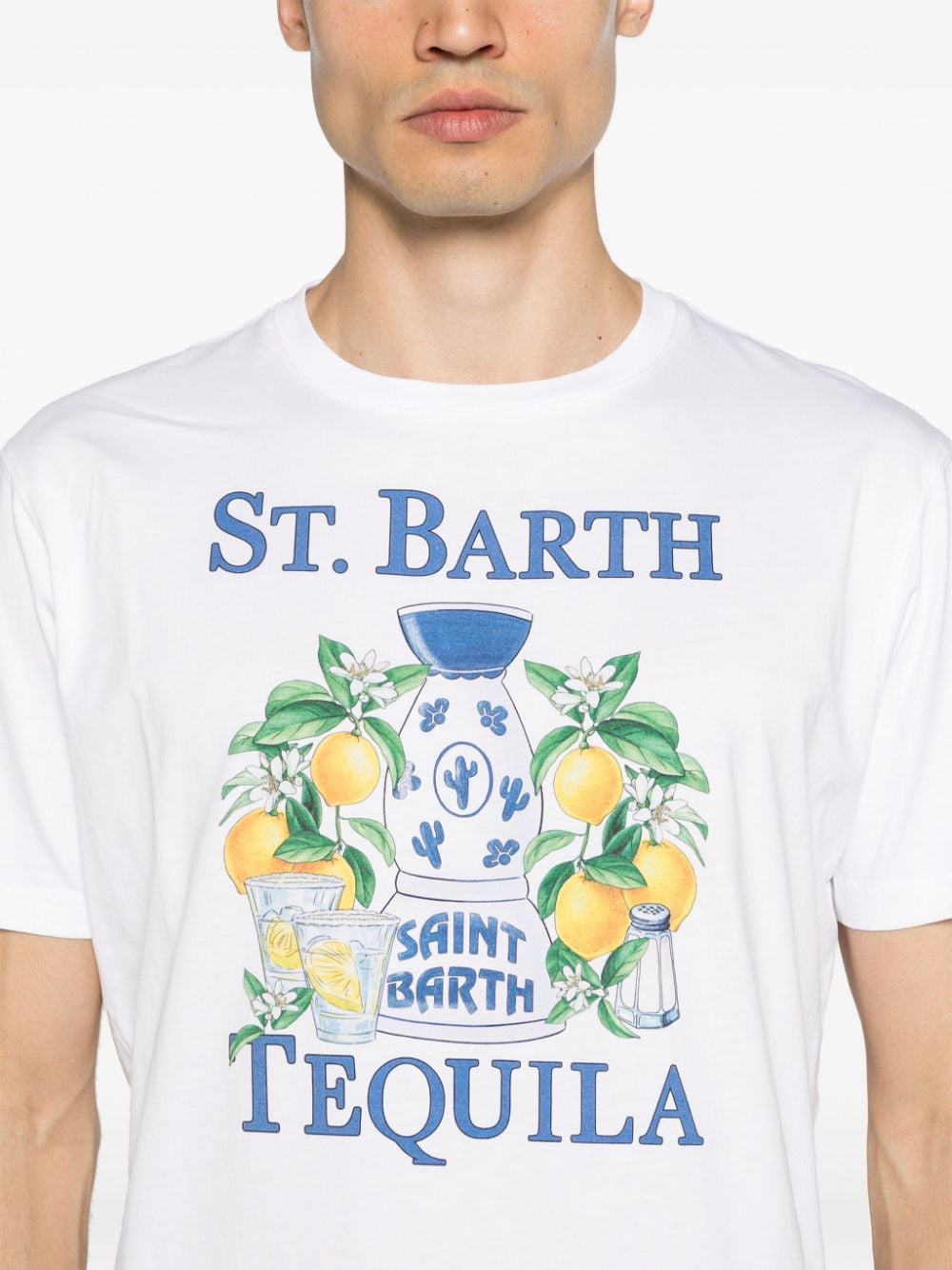 Shop Mc2 Saint Barth Tequila Summer Cotton T-shirt In White