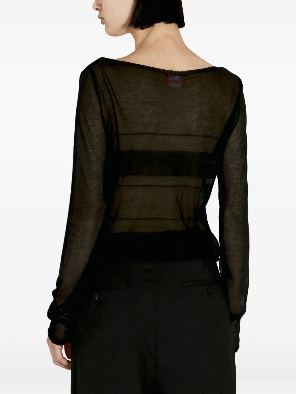 032c button-front long-sleeves cardigan Zwart