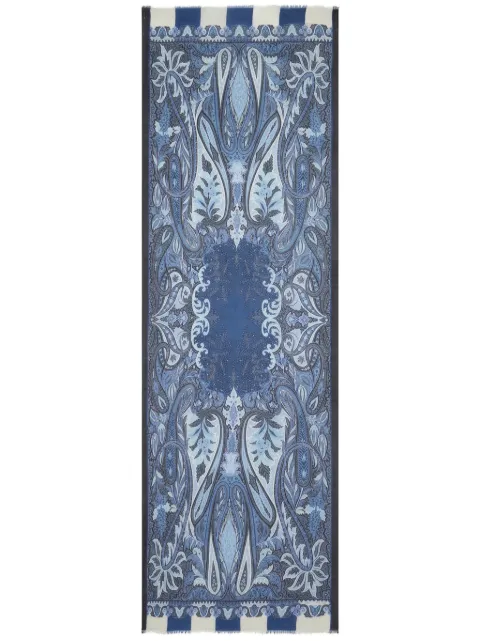 ETRO frayed paisley-jacquard scarf