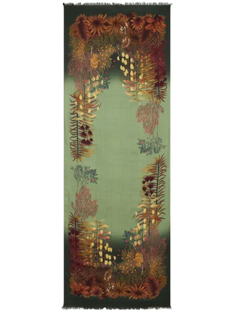 ETRO frayed leaf-print scarf