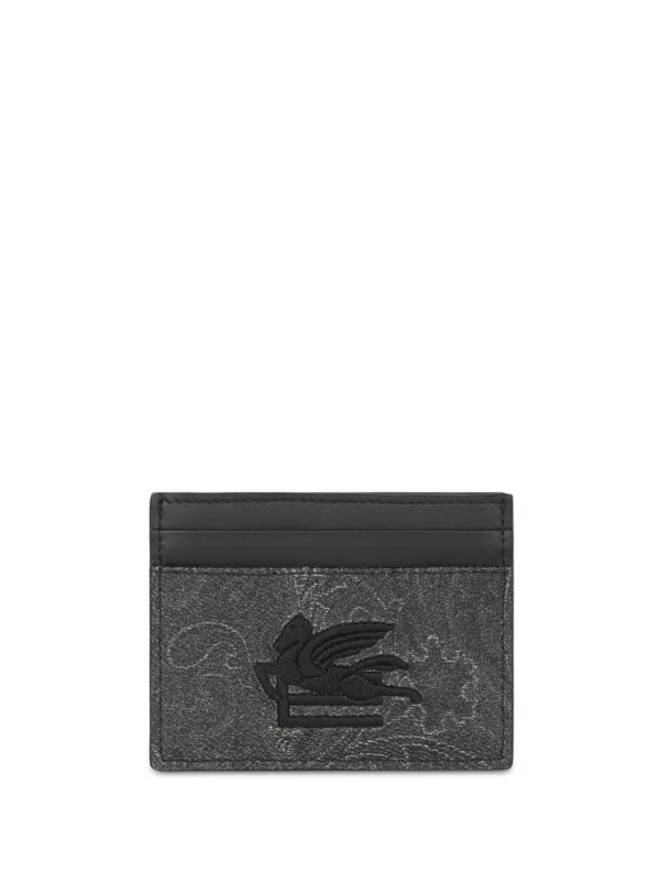 ETRO paisley-print cotton-blend Cardholder Black FARFETCH AO