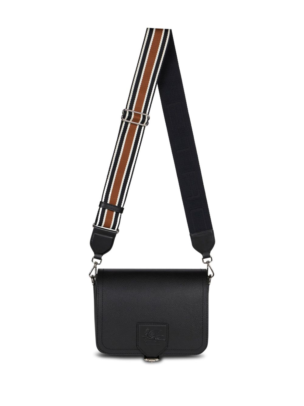 Etro Small Essential Leather Messenger Bag In Black