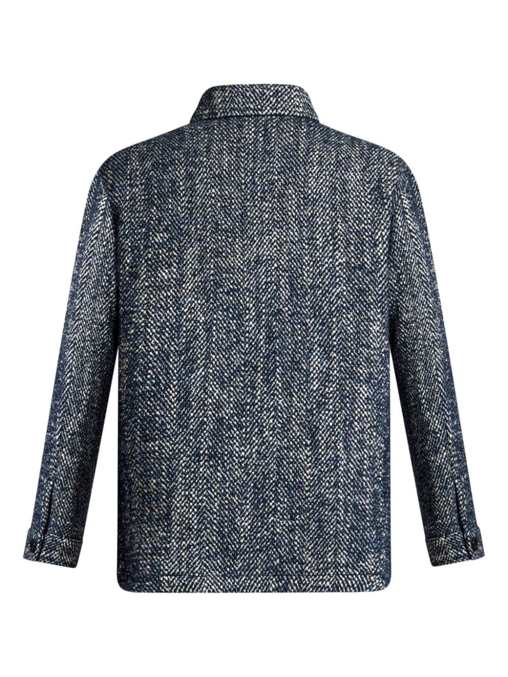 ETRO Shirtjack met visgraatpatroon - Blauw