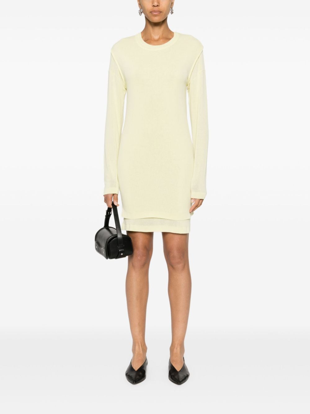 LEMAIRE layered knitted mini dress - Geel