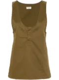 Saint Laurent twill-weave sleeveless top - Green