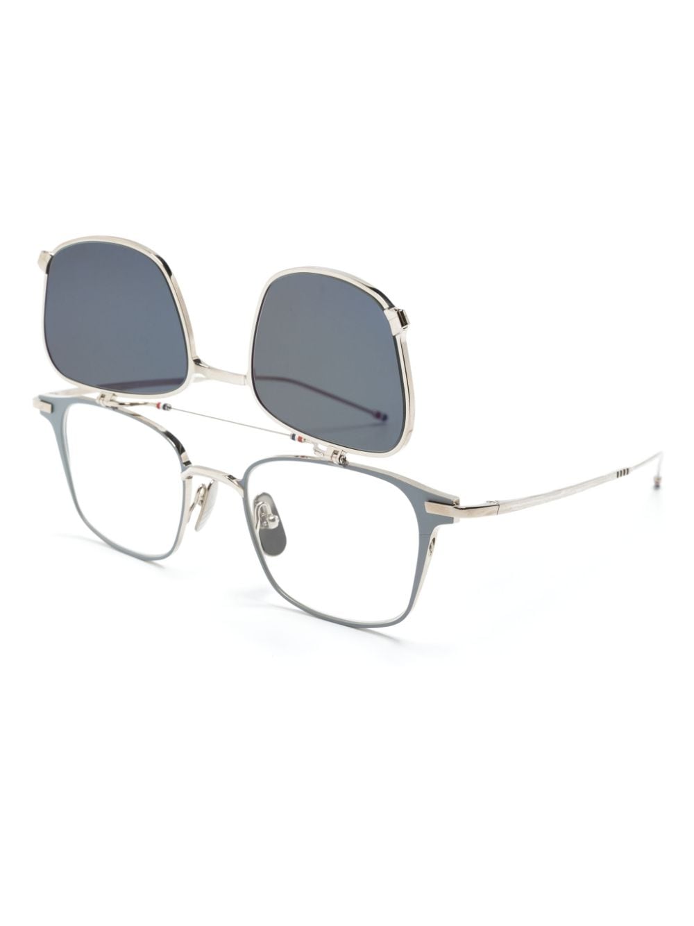Shop Thom Browne Wayfarer-frame Sunglasses In Silver