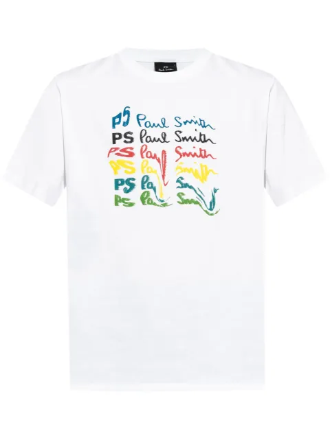 PS Paul Smith dripping-effect signature-print T-shirt