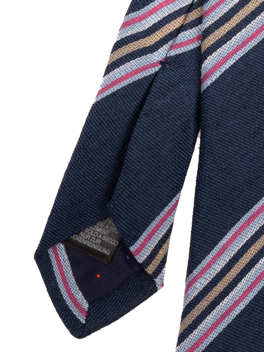 Shop Paul Smith Diagonal Stripe Linen Tie In Blue